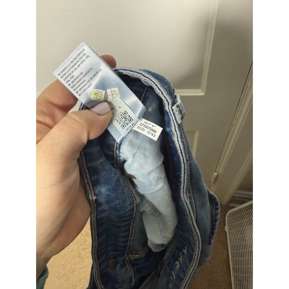 American Eagle Outfitters Baggy High Rise Flare Denim Jeans Women's 14 S NEW - Picture 10 of 11